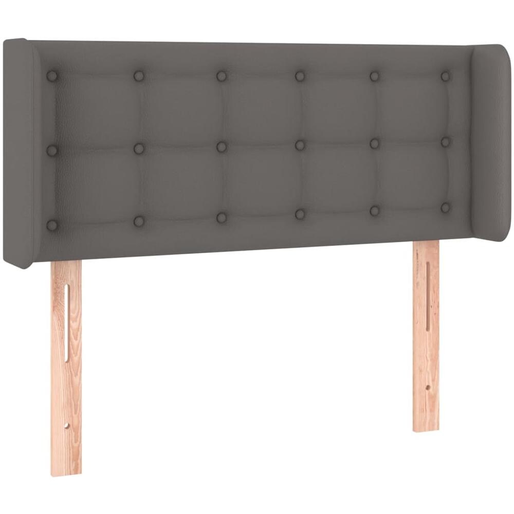 Testiera Ad Orecchio Grigio 103x16x78/88 Cm In Similpelle - Foto 2