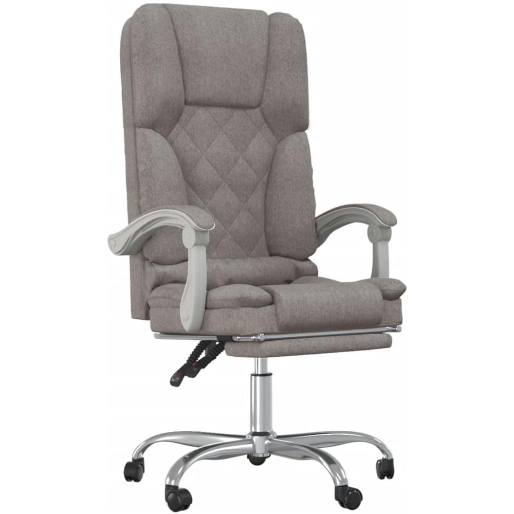 Sedia da Ufficio Massaggio Reclinabile Tortora in Tessuto - Foto 1