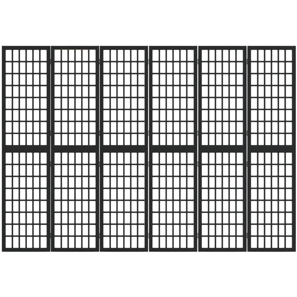 Divisorio Pieghevole 6 Pannelli Stile Giapponese 240x170cm Nero - Foto 3