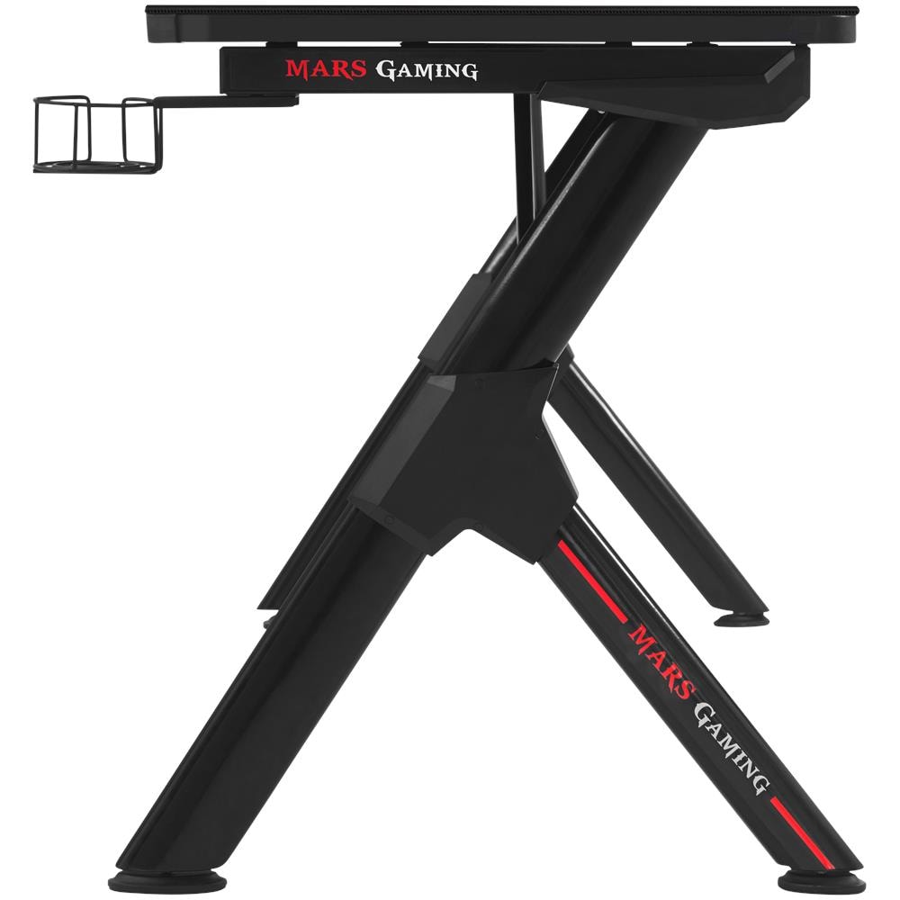 Tavolo da Gaming MGD140W da 140 cm con Supporto Cuffie, Mousepad e Porta Bevande, Colore: Black - Foto 2