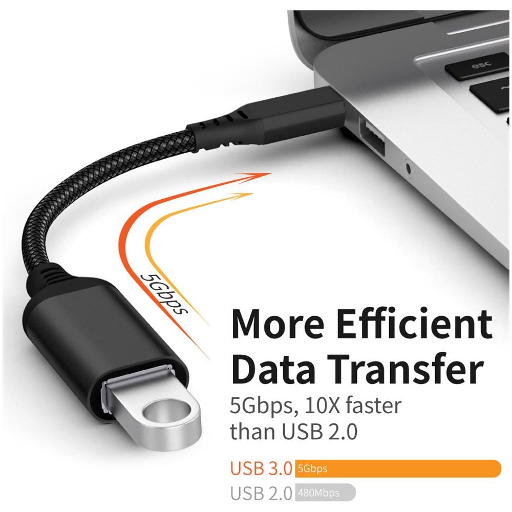 Cavo Adattatore Da Usb-c A Usb 3.0 Da 5 Gbps Black - Foto 8