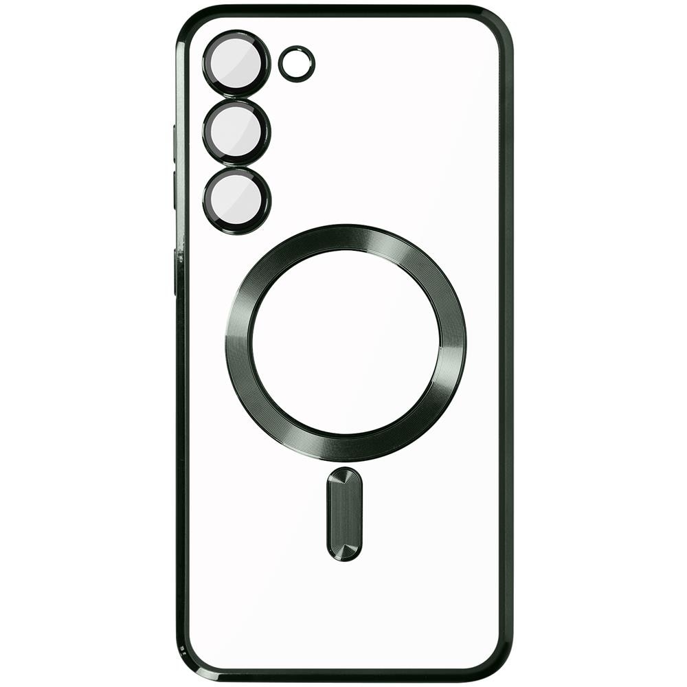Cover Magsafe Per Samsung S23 Con Protezione Fotocamera Trasparente / Verde - Foto 1