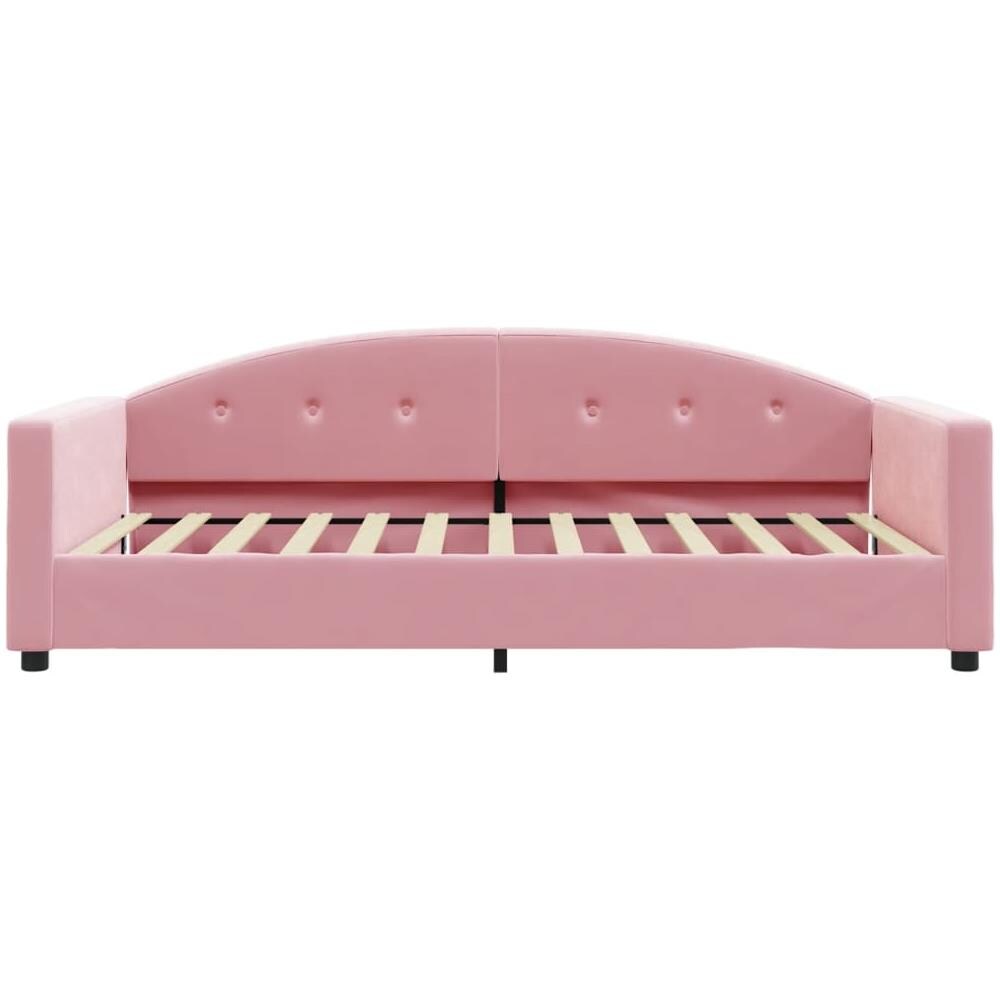 Letto Da Giorno Rosa 100x200 Cm In Velluto - Foto 3