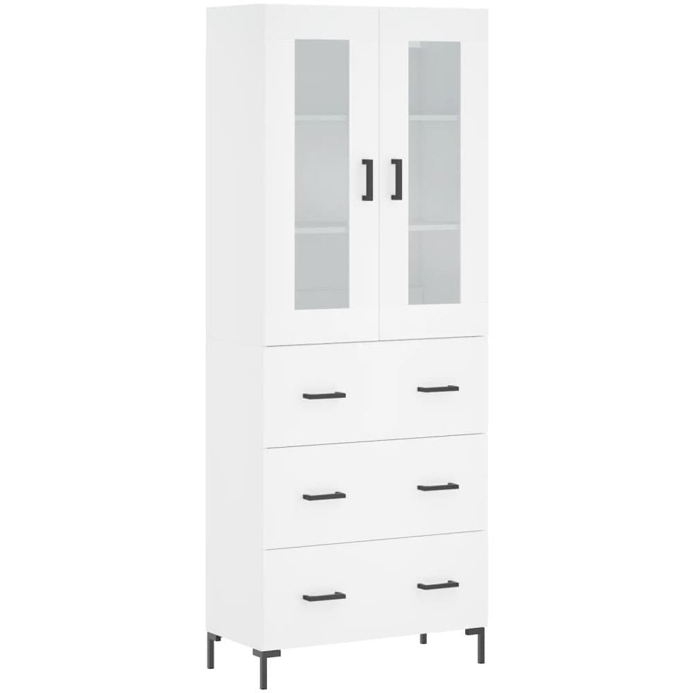 Credenza Bianca 69,5x34x180 Cm In Legno Multistrato - Foto 2
