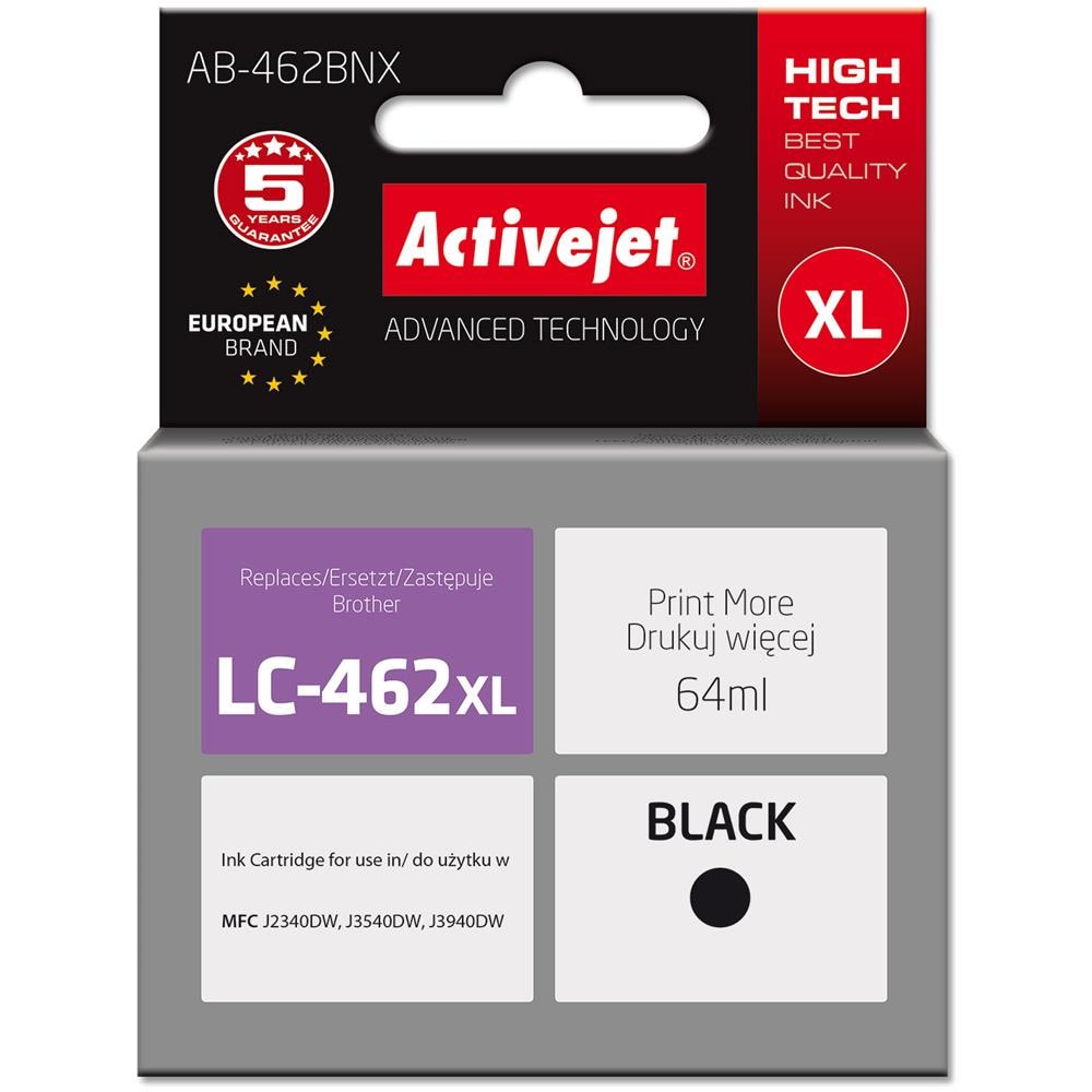 AB-462BNX Inchiostro per stampante Brother, Sostituzione Brother LC-462XLBK; Supremo; 64 ml; nero. - Foto 1