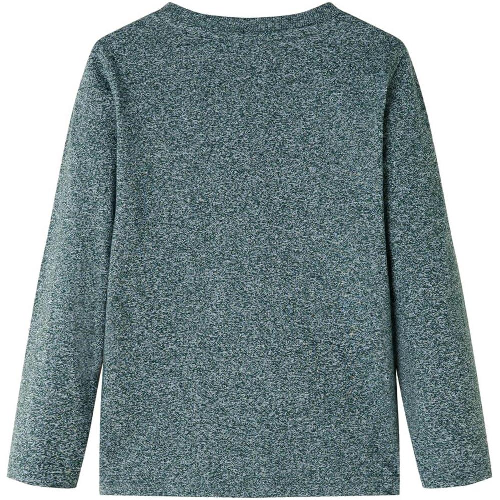 Maglietta Bambino Maniche Lunghe Verde Scuro Mélange 128 - Foto 2