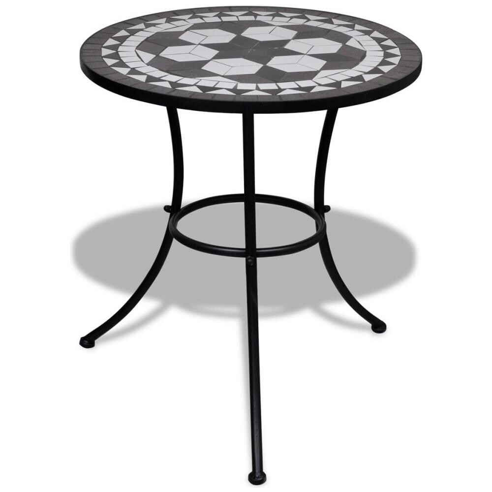 Tavolo Con Mosaico 60 Cm Nero / Bianco - Foto 1