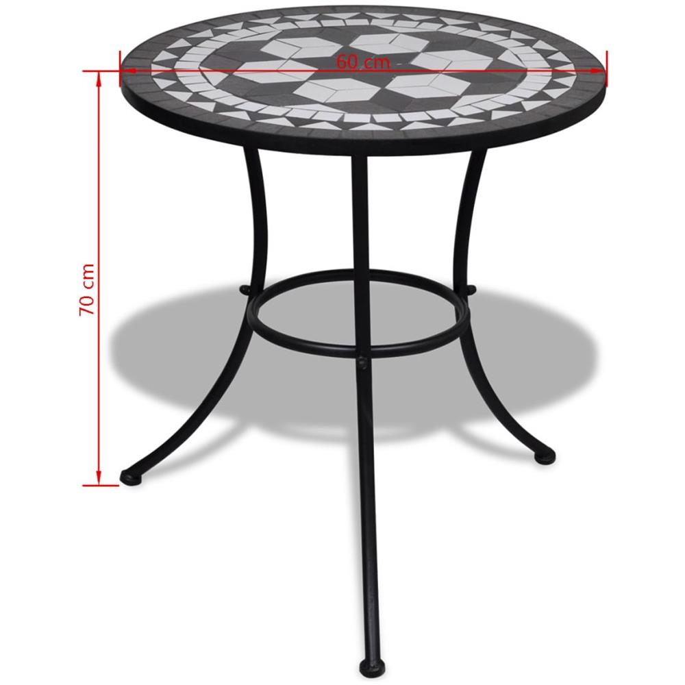 Tavolo Con Mosaico 60 Cm Nero / Bianco - Foto 10