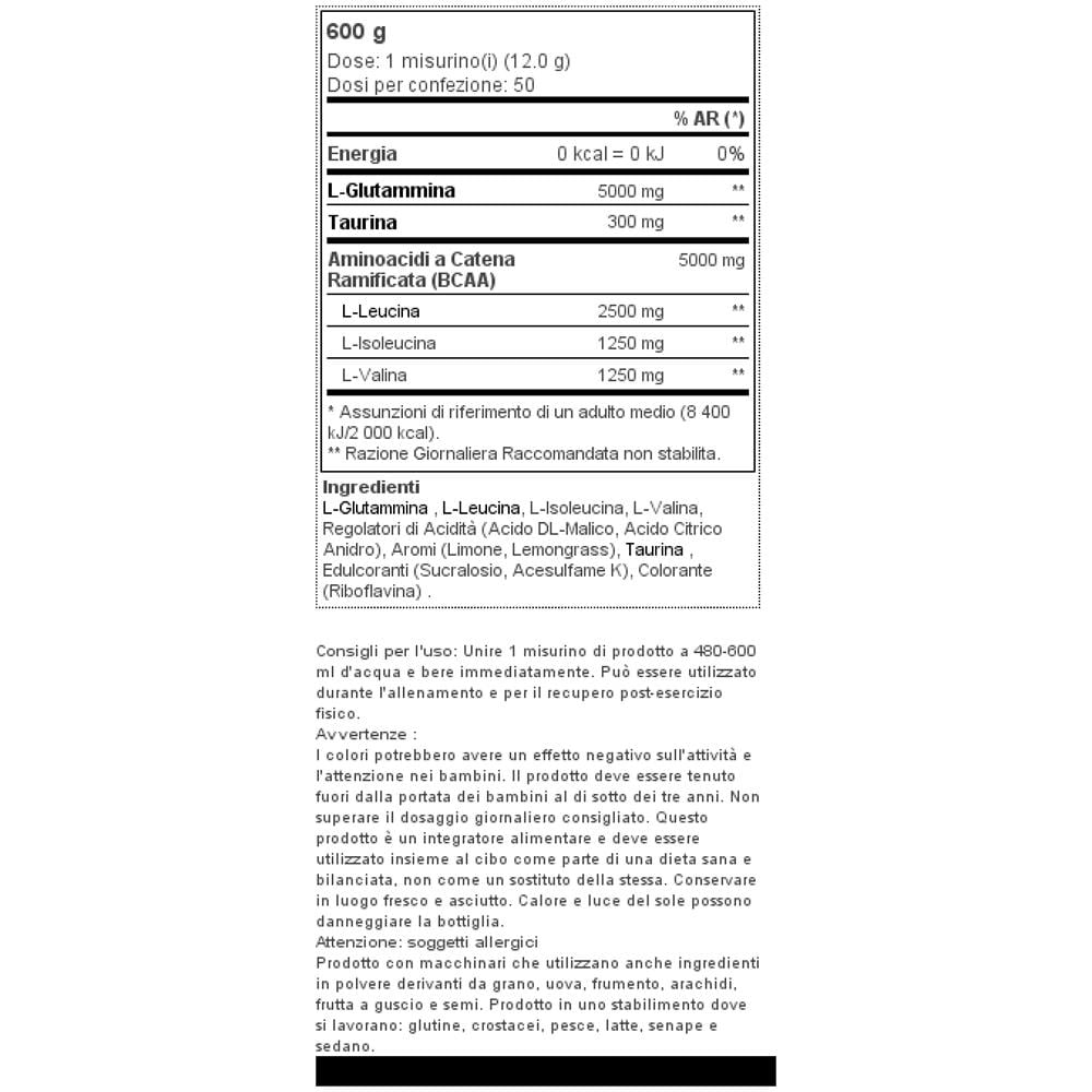 Bcaa + Glutamine Xpress 600 G - - Bcaa, Amminoacidi - Limetta - Foto 2