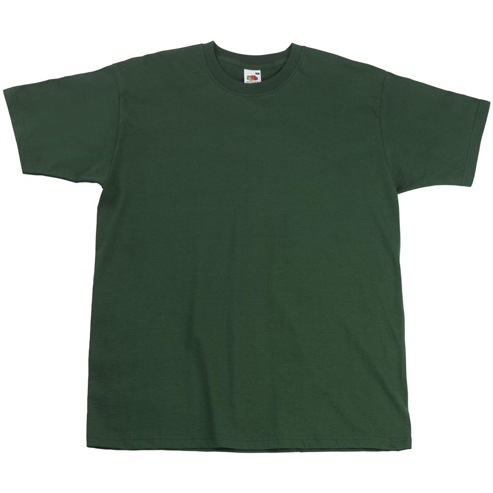FRUIT OF THE LOOM - Maglietta 100% Cotone Uomo (s) (verde Bottiglia