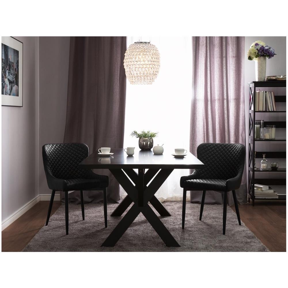 Set Di 2 Sedie Da Pranzo In Ecopelle Nera Solano - Foto 1