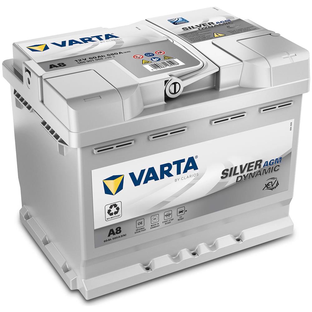 Batteria Auto A8 (ex D52) 60ah Agm 680a Start Stop 12v - Foto 2
