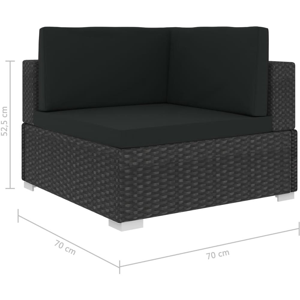 Set Divani da Giardino 6 pz con Cuscini in Polyrattan Nero - Foto 10