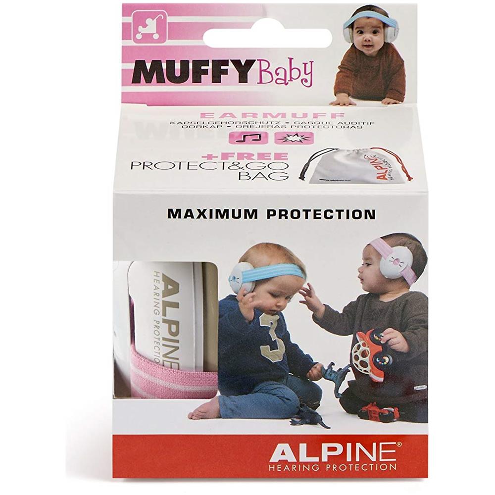 Muffy Baby Earmuff Cuffia Protettiva Con Padiglione Auricolare Per Neonati, Rose / Blanc - Foto 2