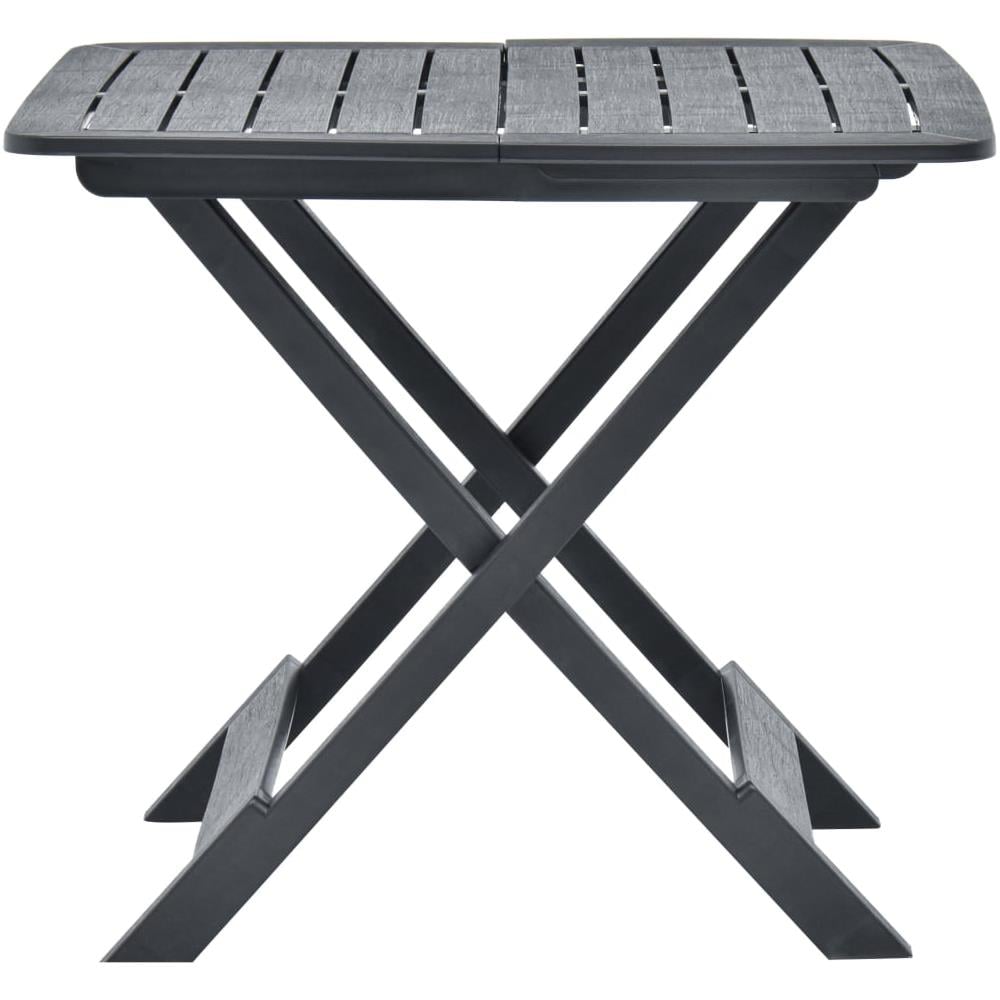 Tavolo Da Giardino Antracite 79x72x70 Cm In Plastica - Foto 2