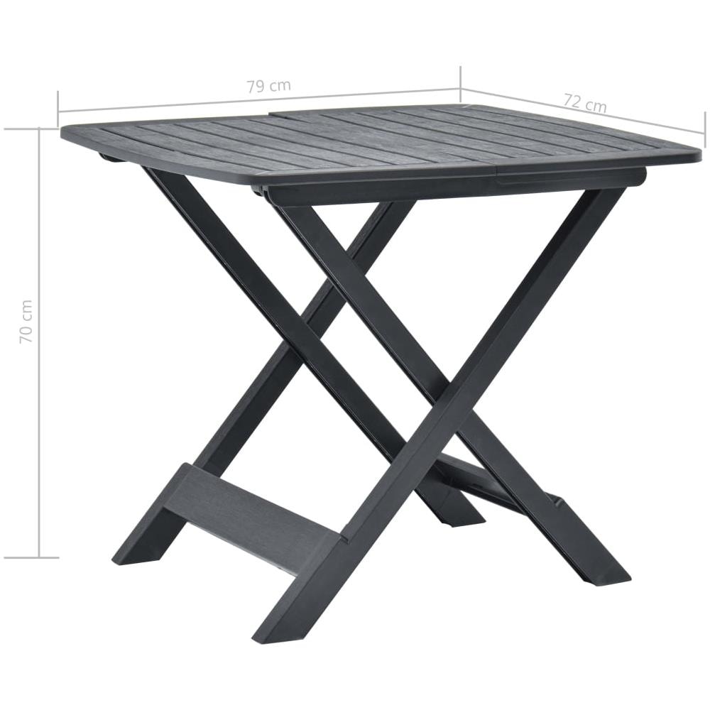 Tavolo Da Giardino Antracite 79x72x70 Cm In Plastica - Foto 6