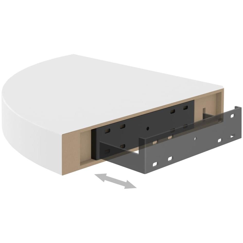 Scaffali Angolari A Parete 2 Pz Bianchi 25x25x3,8 Cm Mdf - Foto 8