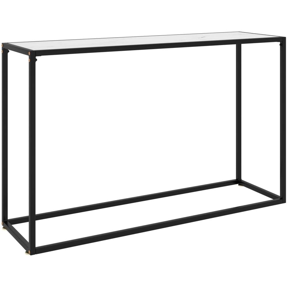 Tavolo Consolle Bianco 120x35x75 Cm In Vetro Temperato - Foto 1