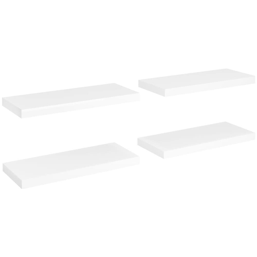 Scaffali a Parete 4 pz Bianco 60x23,5x3,8 cm in MDF - Foto 1