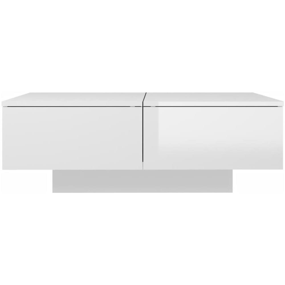 Tavolino Salotto Bianco Lucido 90x60x31 cm in Legno Multistrato - Foto 6