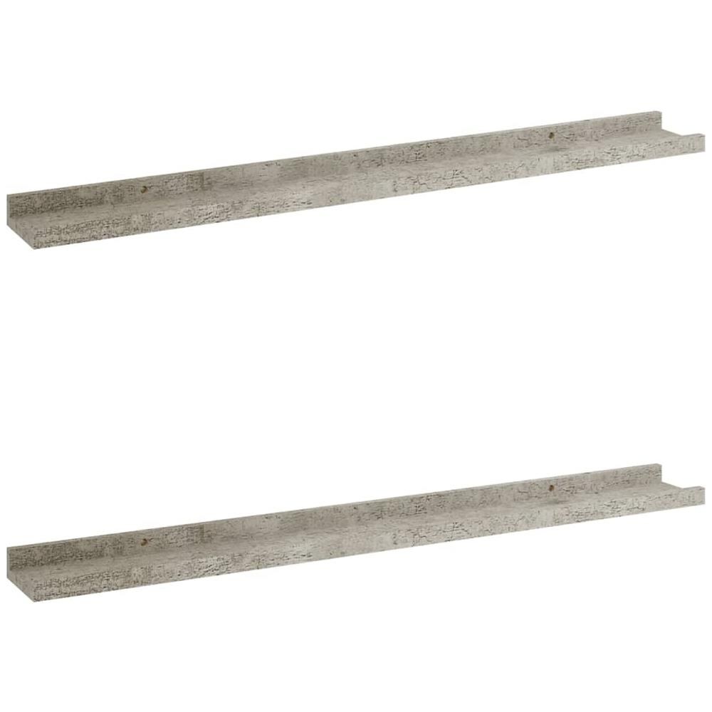 Mensole Da Parete 2 Pz Grigio Cemento 80x9x3 Cm - Foto 2