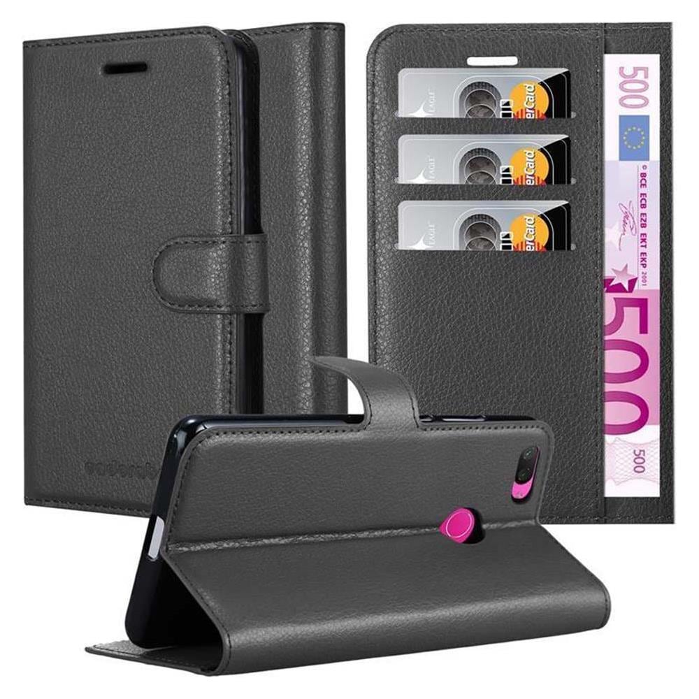 Custodia Compatibile Con Xiaomi Mi 8 Lite In Nero Carbone - Coperchio Protettiva Con Chiusura Magnetica, Funzione Stand E Tasca Per Le Carte - Foto 1