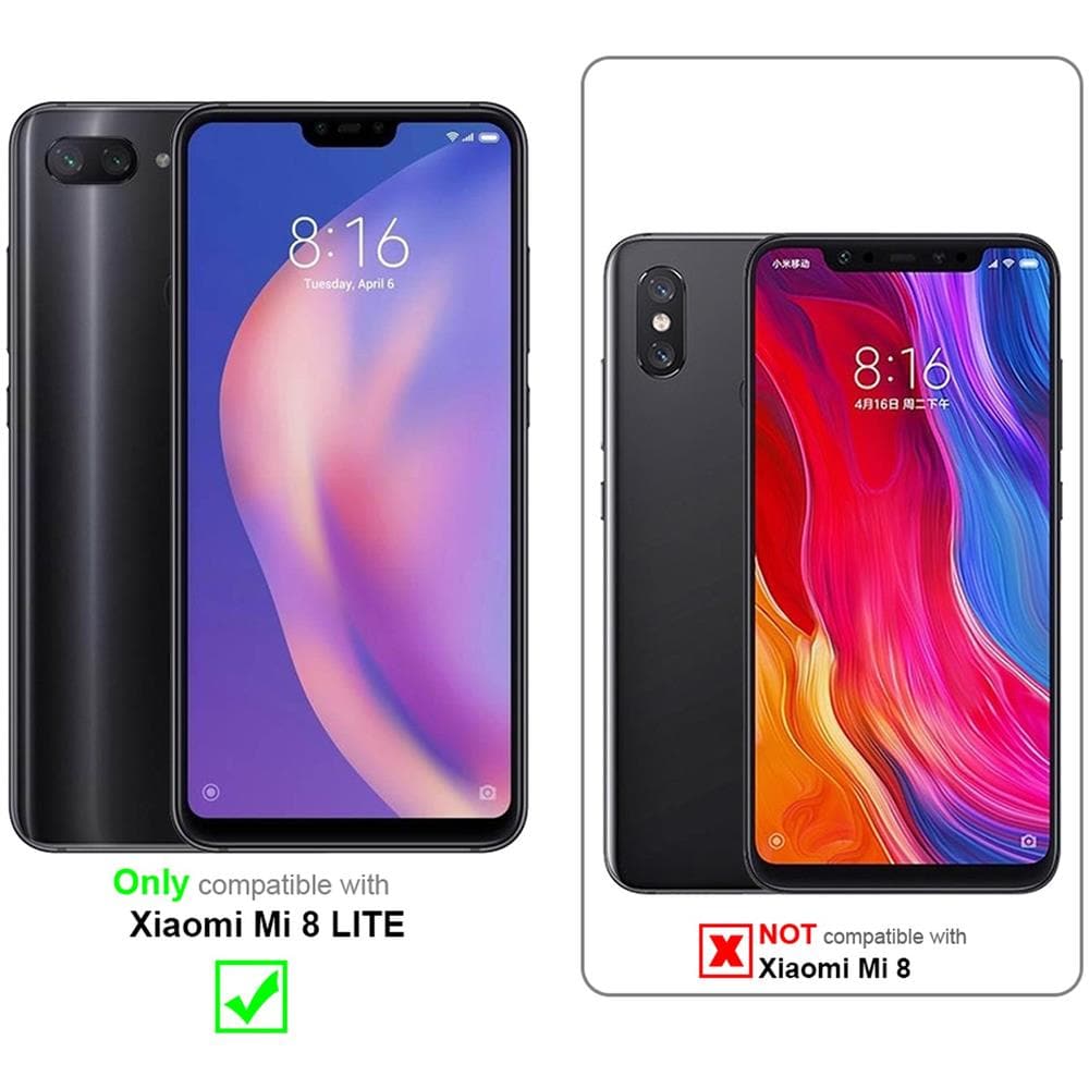Custodia Compatibile Con Xiaomi Mi 8 Lite In Nero Carbone - Coperchio Protettiva Con Chiusura Magnetica, Funzione Stand E Tasca Per Le Carte - Foto 2