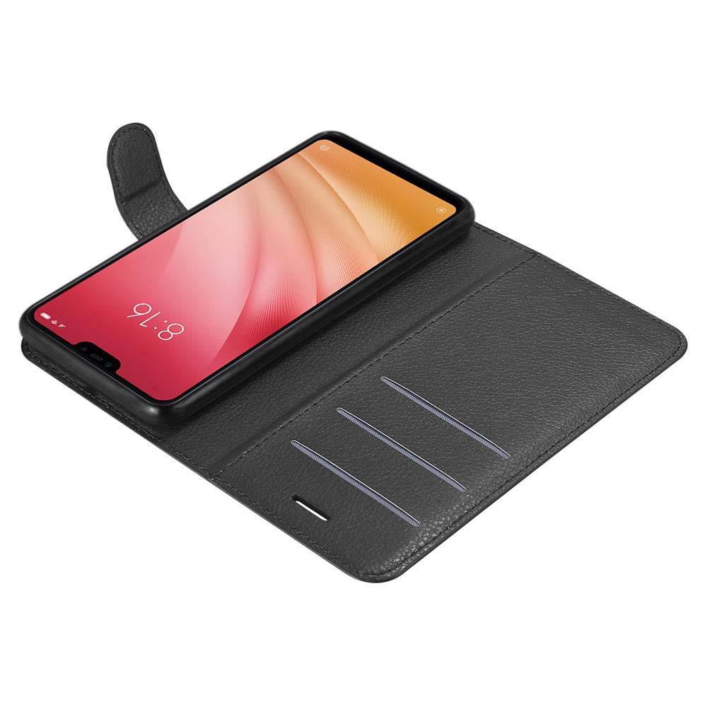 Custodia Compatibile Con Xiaomi Mi 8 Lite In Nero Carbone - Coperchio Protettiva Con Chiusura Magnetica, Funzione Stand E Tasca Per Le Carte - Foto 8