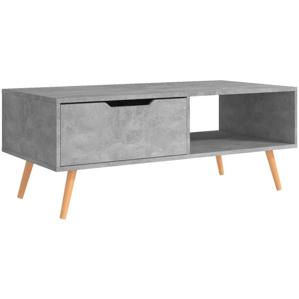 Tavolino Salotto Grigio Cemento 100x49,5x43cm Legno Multistrato - Foto 2