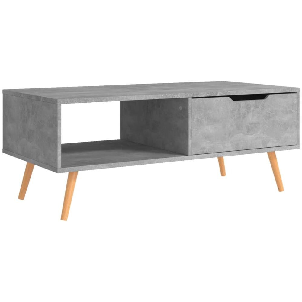 Tavolino Salotto Grigio Cemento 100x49,5x43cm Legno Multistrato - Foto 1
