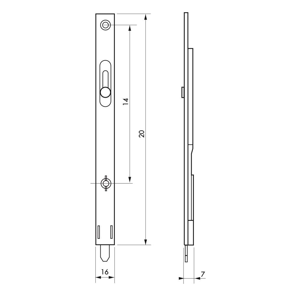 Serratura A Gomito Per Finestra, Catenaccio Rotondo Scorrevole, 200mm, Zincato - Ferco By Thirard - Foto 2