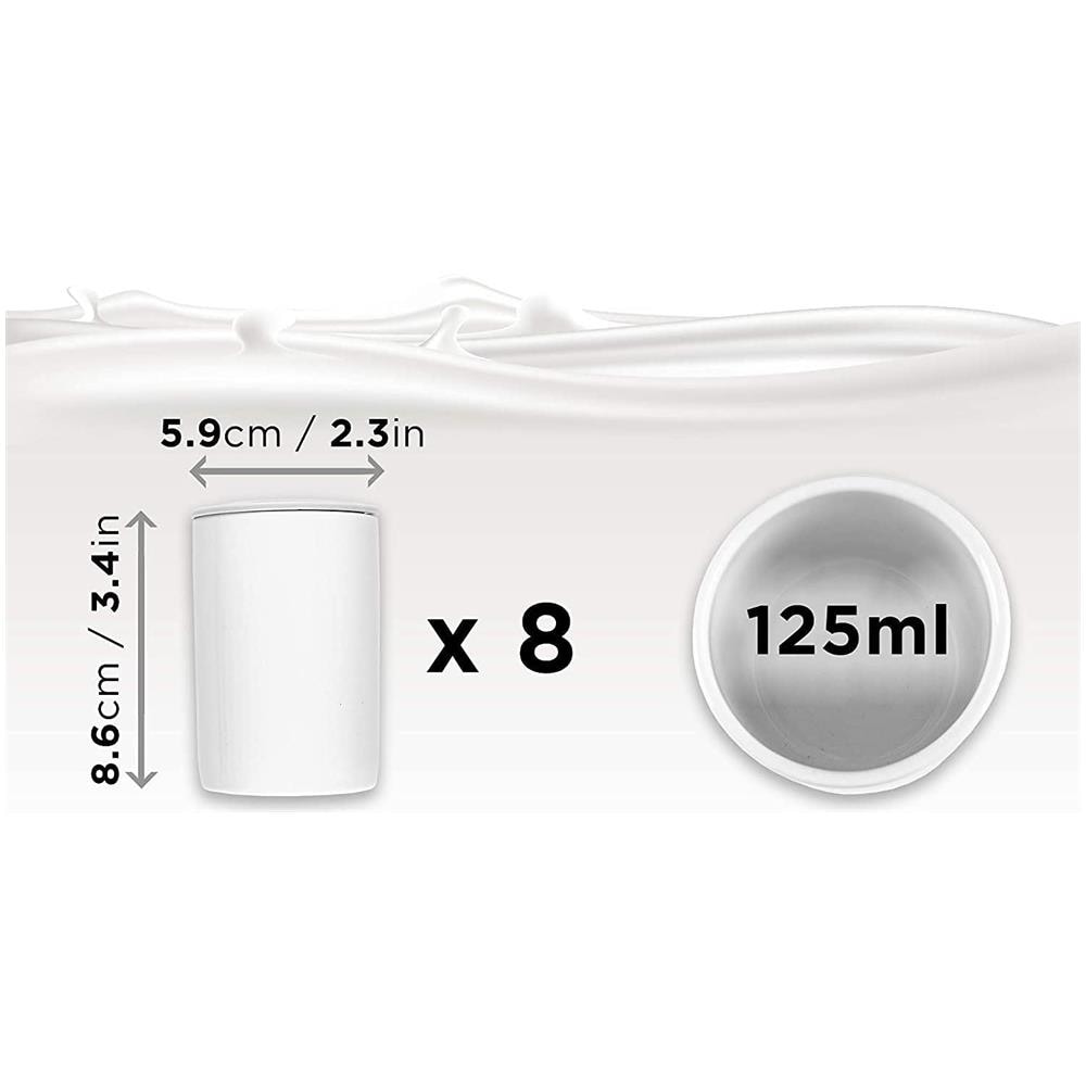 P8YM2 Set 8 Vasetti di Ricambio in Ceramica 125 ml per Yogurtiere YM1 / YM2 - Foto 2