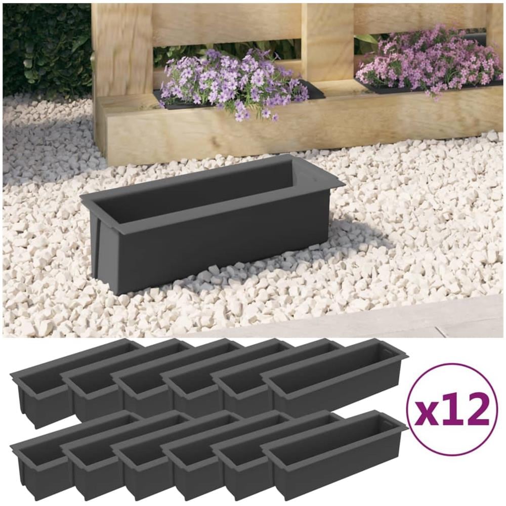 Fioriere Per Europallet 12 Pz Grigio 36x13,5x9,5 Cm In Pp - Foto 1