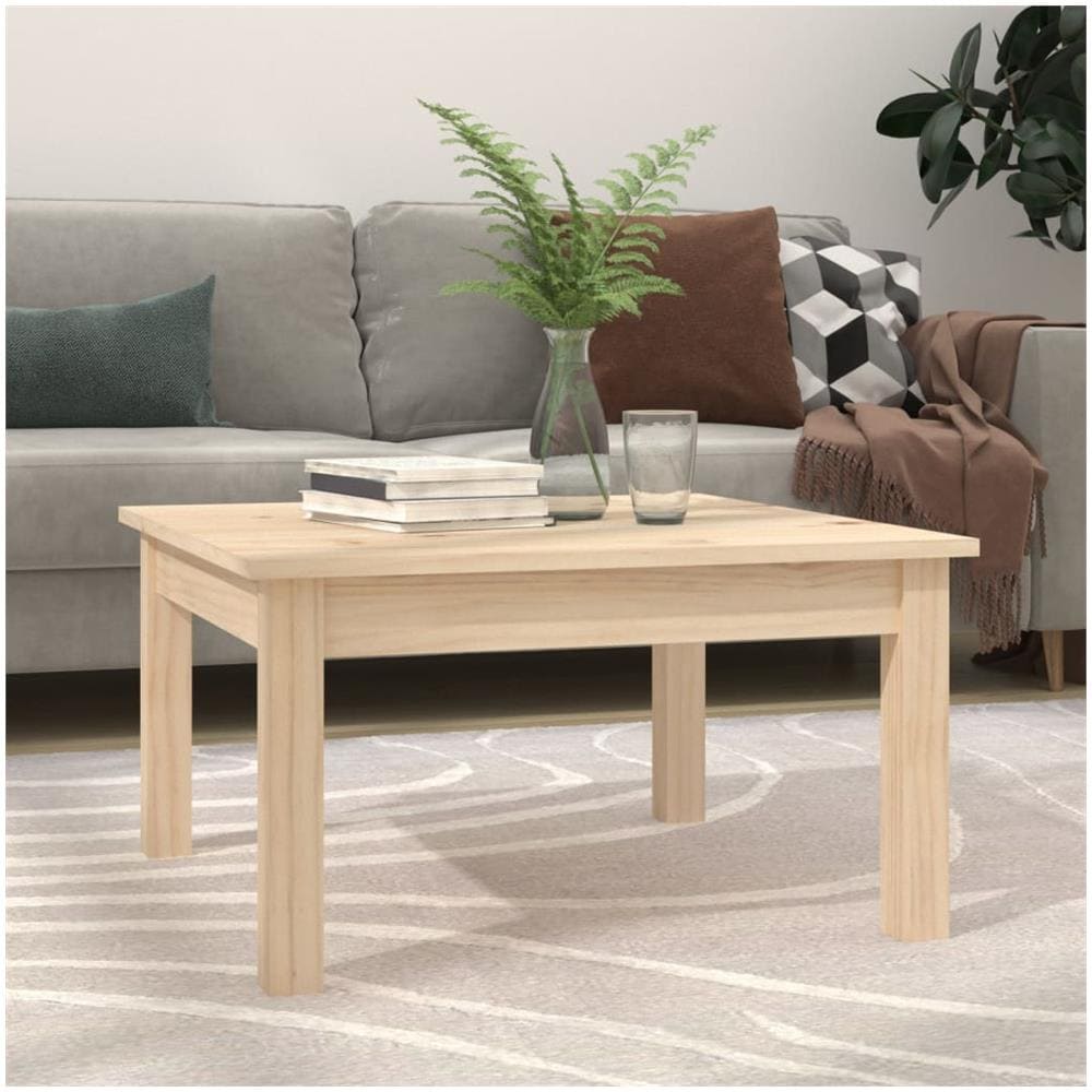 Tavolino Da Salotto 55x55x30 Cm Legno Massello Di Pino - Foto 1