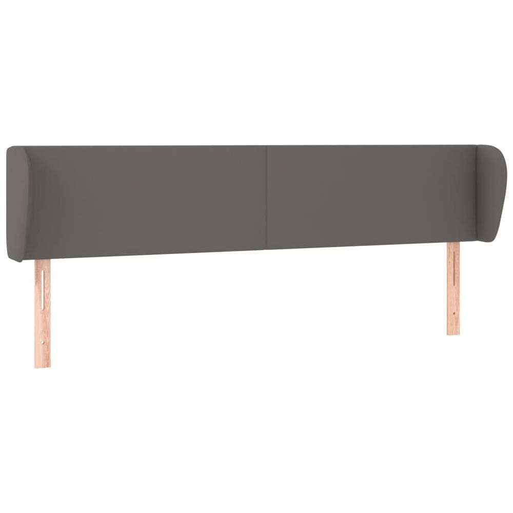Testiera Ad Orecchio Grigio 183x23x78/88 Cm In Similpelle - Foto 2