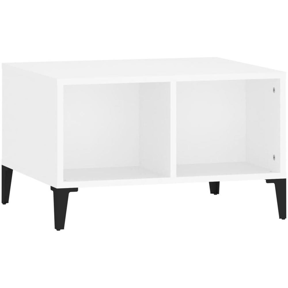 Tavolino Da Salotto Bianco 60x50x36,5 Cm In Legno Multistrato - Foto 2