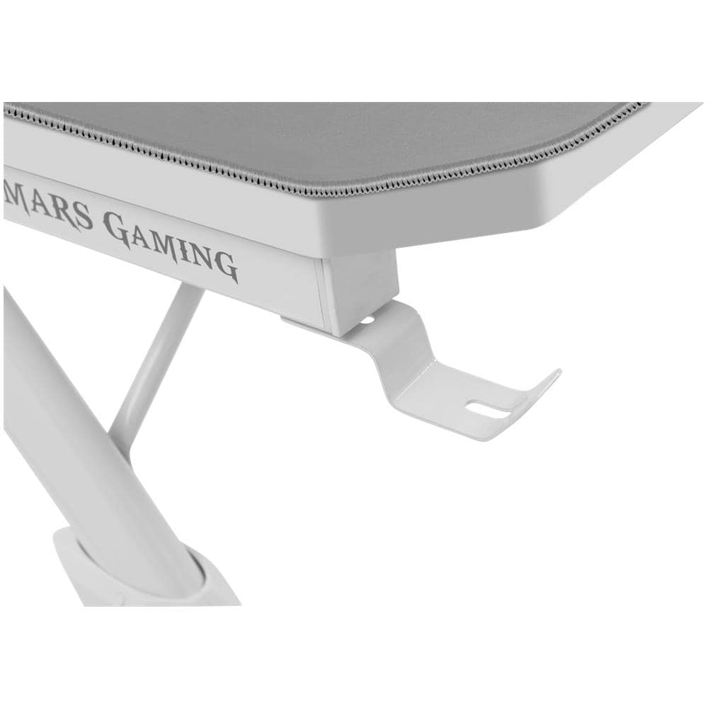 Tavolo da Gaming MGD140W da 140 cm con Supporto Cuffie, Mousepad e Porta Bevande, Colore: White - Foto 6