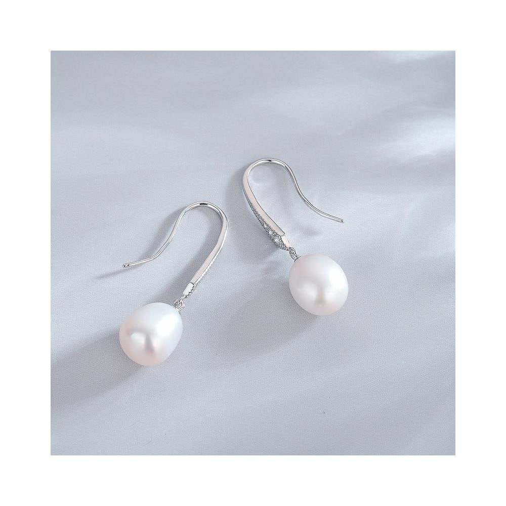 1 Paio Di Orecchini A Bottone Con Perle D'acqua Dolce In Argento Sterling S925 Silver - Foto 2