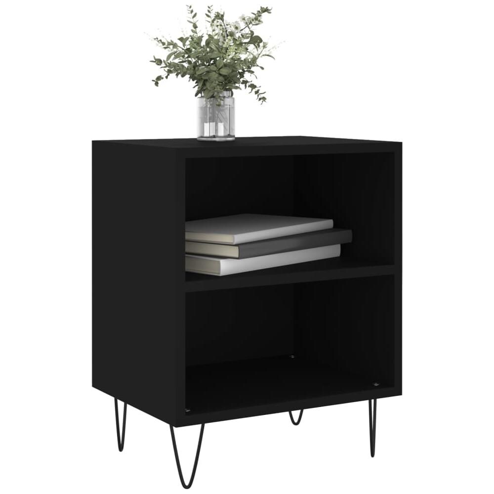 Comodini 2 Pz Neri 40x30x50 Cm In Legno Multistrato - Foto 2