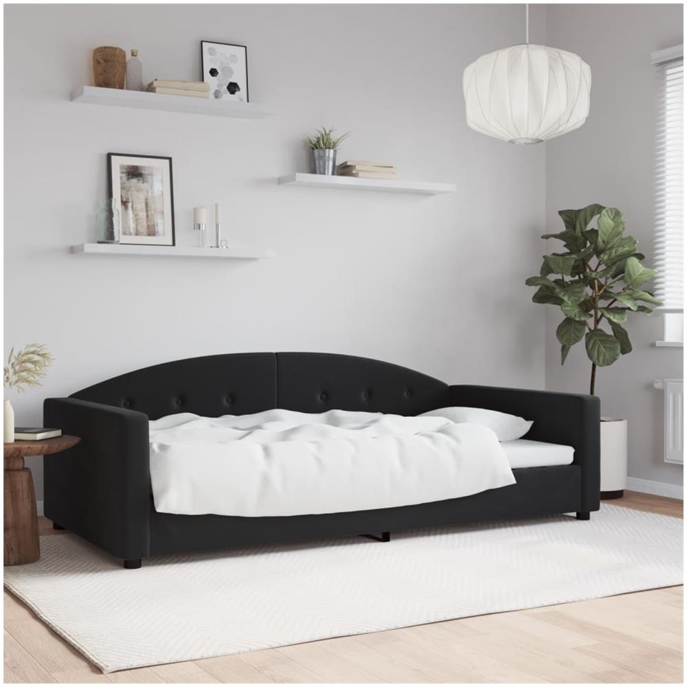 Letto Da Giorno Nero 100x200 Cm In Velluto - Foto 1