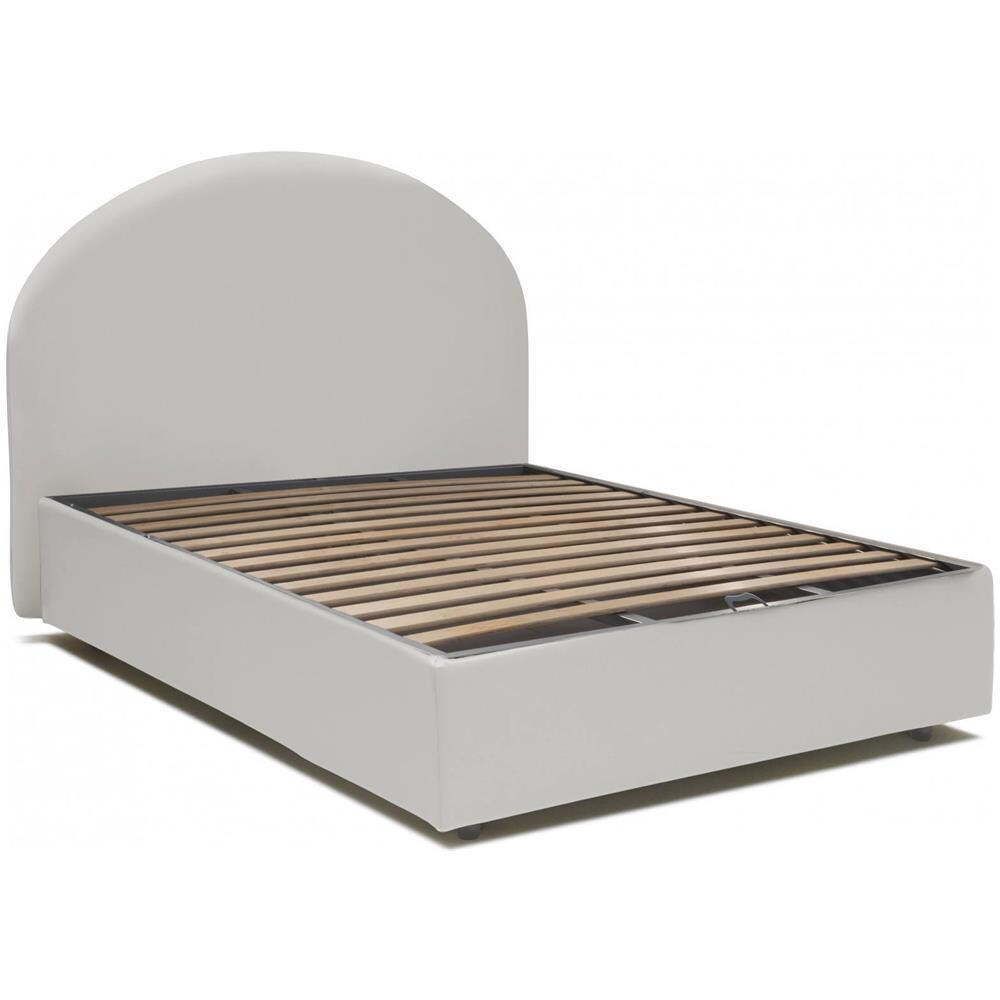 Letto Piazza E Mezza Clotilde, Letto Contenitore Con Rivestimento In Ecopelle, 100% Made In Italy, Apertura Frontale, Adatto Per Materasso Cm 120x190, Bianco - Foto 2