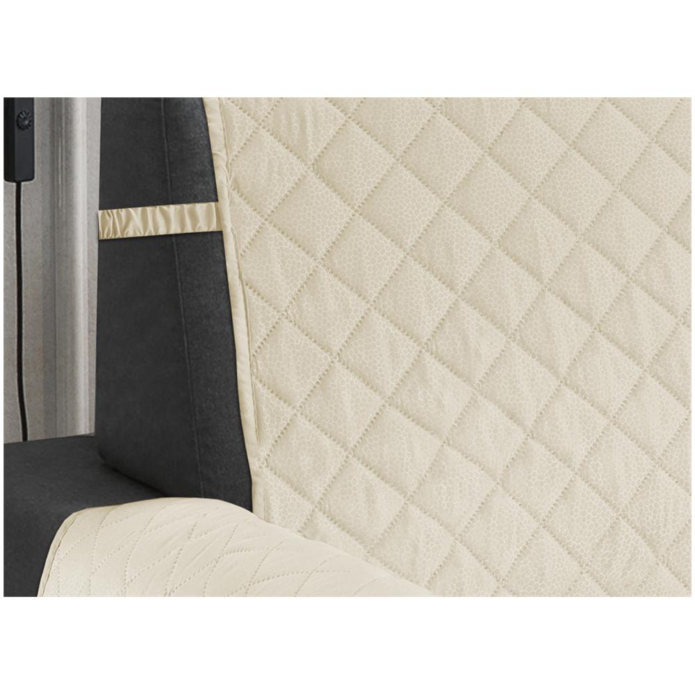 Copridivano Antimacchia Antiscivolo Trapuntato Impermeabile Pitonato Imperiale 4 Posti Panna - Foto 2