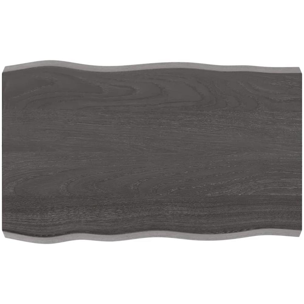 Piano Tavolo Marrone Scuro 80x50x (2-6) cm in Rovere Non Trattato - Foto 1