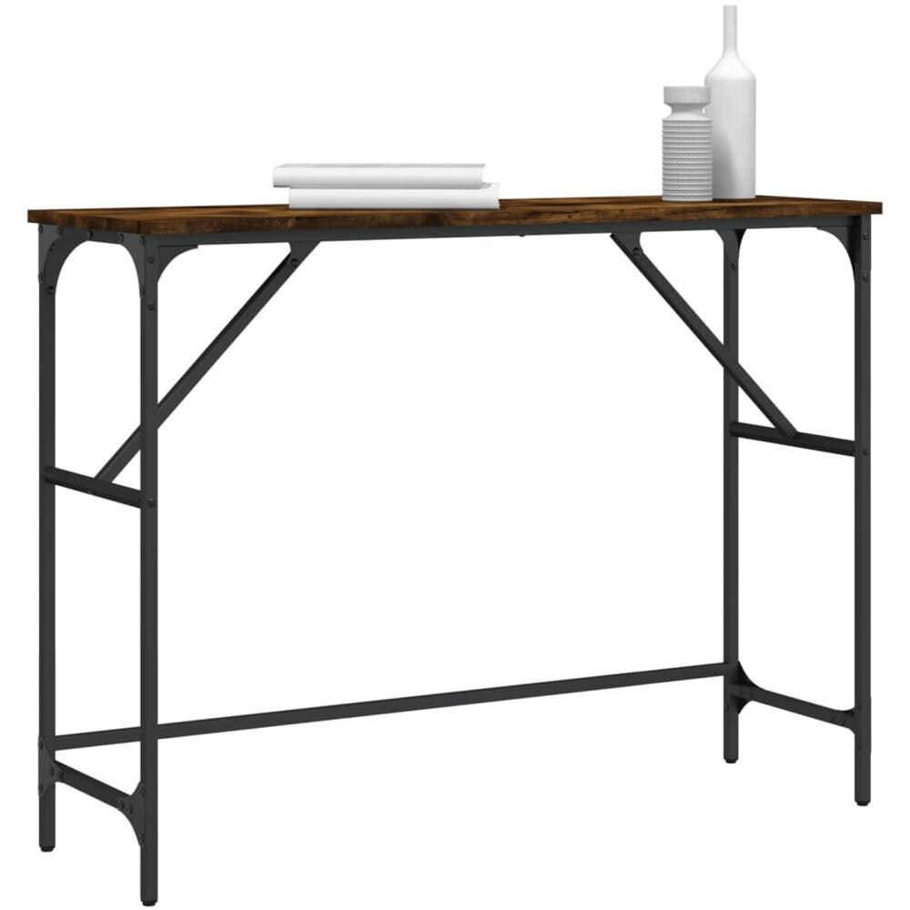 Tavolo Consolle Rovere Fumo 100x32x75 Cm Legno Multistrato - Foto 3