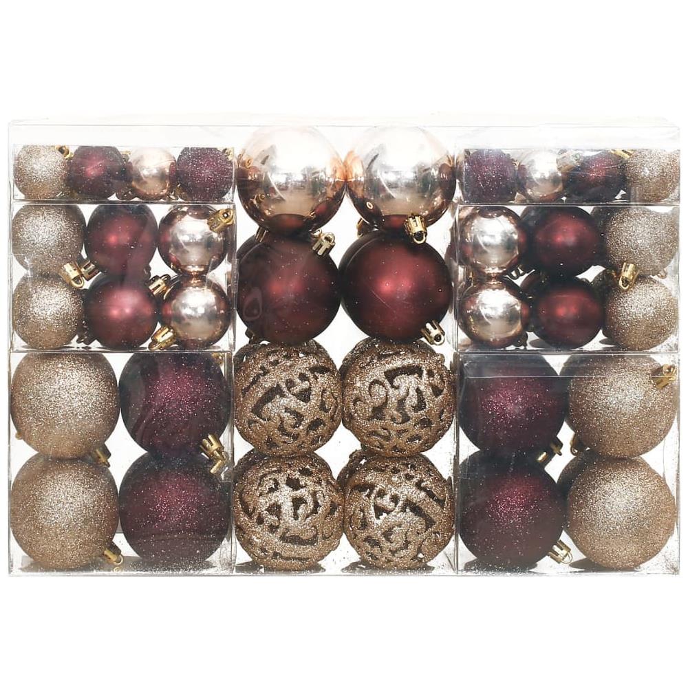 Palline Di Natale 100 Pz Champagne E Marrone 3 / 4 / 6 Cm - Foto 2