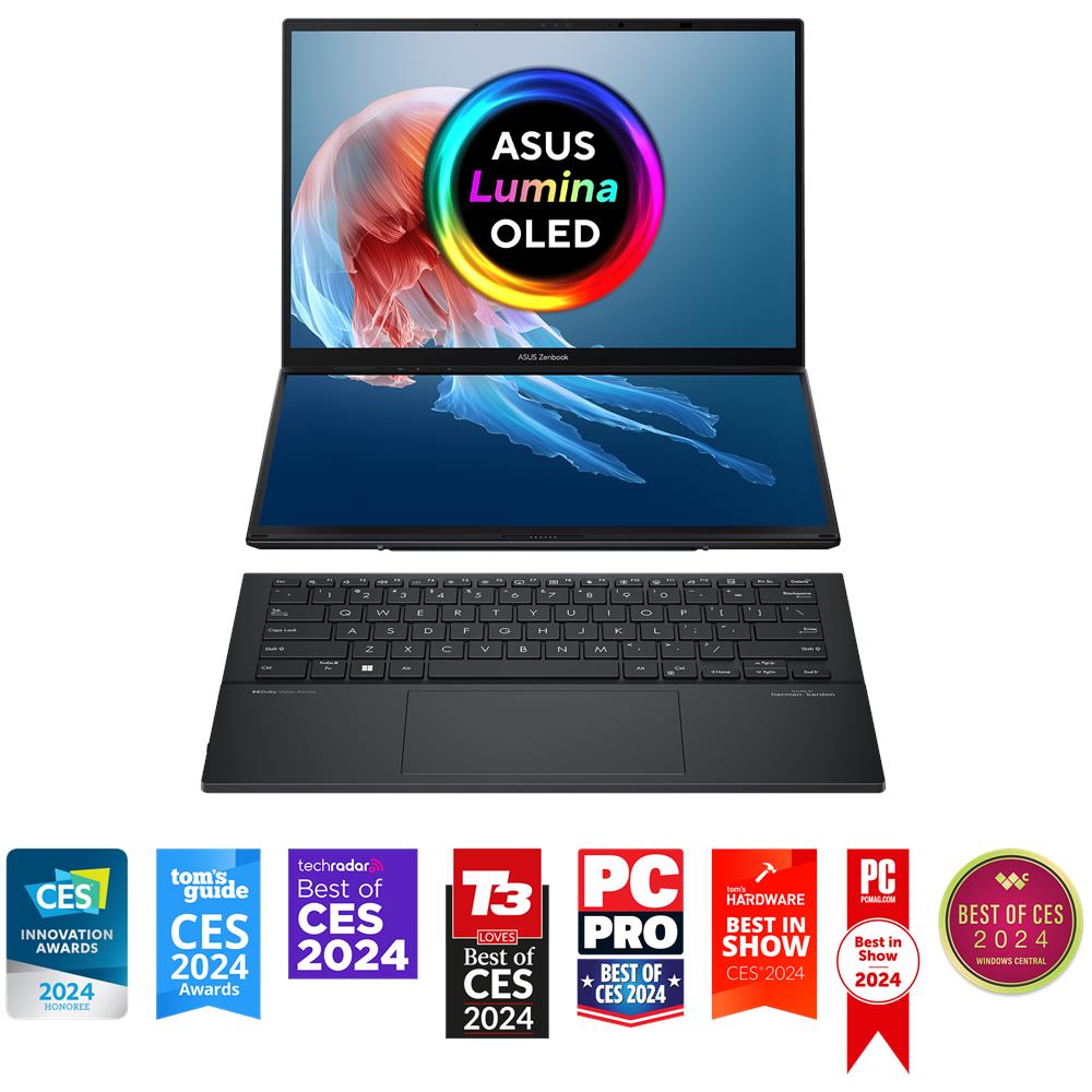 Zenbook Duo UX8406MA-PZ244W Intel Core Ultra 9 185H Ibrido (2 in 1) 35,6 cm (14") Touch screen 3K 32 GB LPDDR5x-SDRAM 1 TB SSD Wi-Fi 6E (802.11ax) Windows 11 Home Grigio - Foto 2