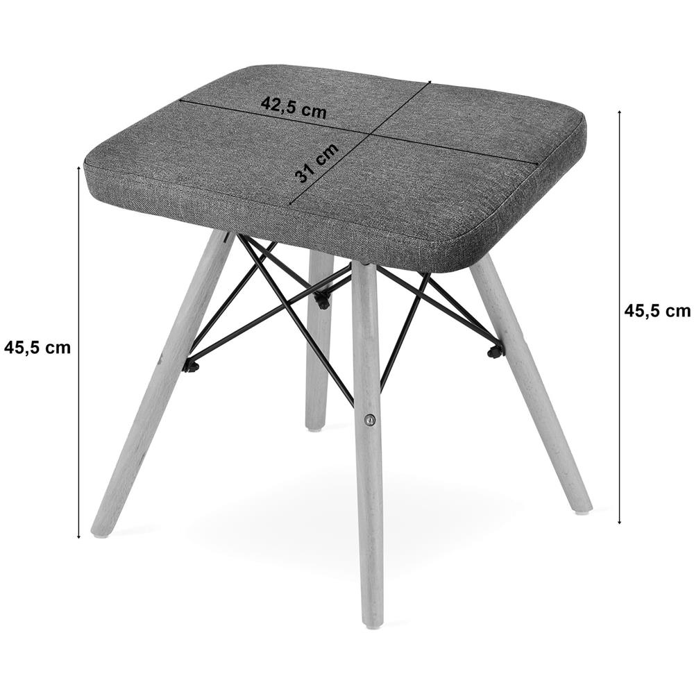 Set di 4 sgabelli PEKO in tessuto grigio con gambe in legno di faggio - Foto 6