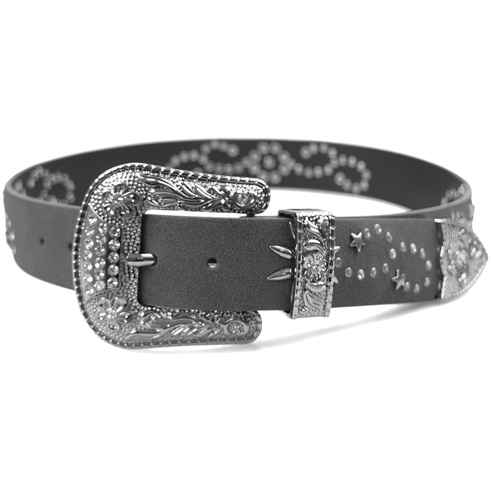 Cintura Nera Designer con Fibbia in Rilievo - Foto 1