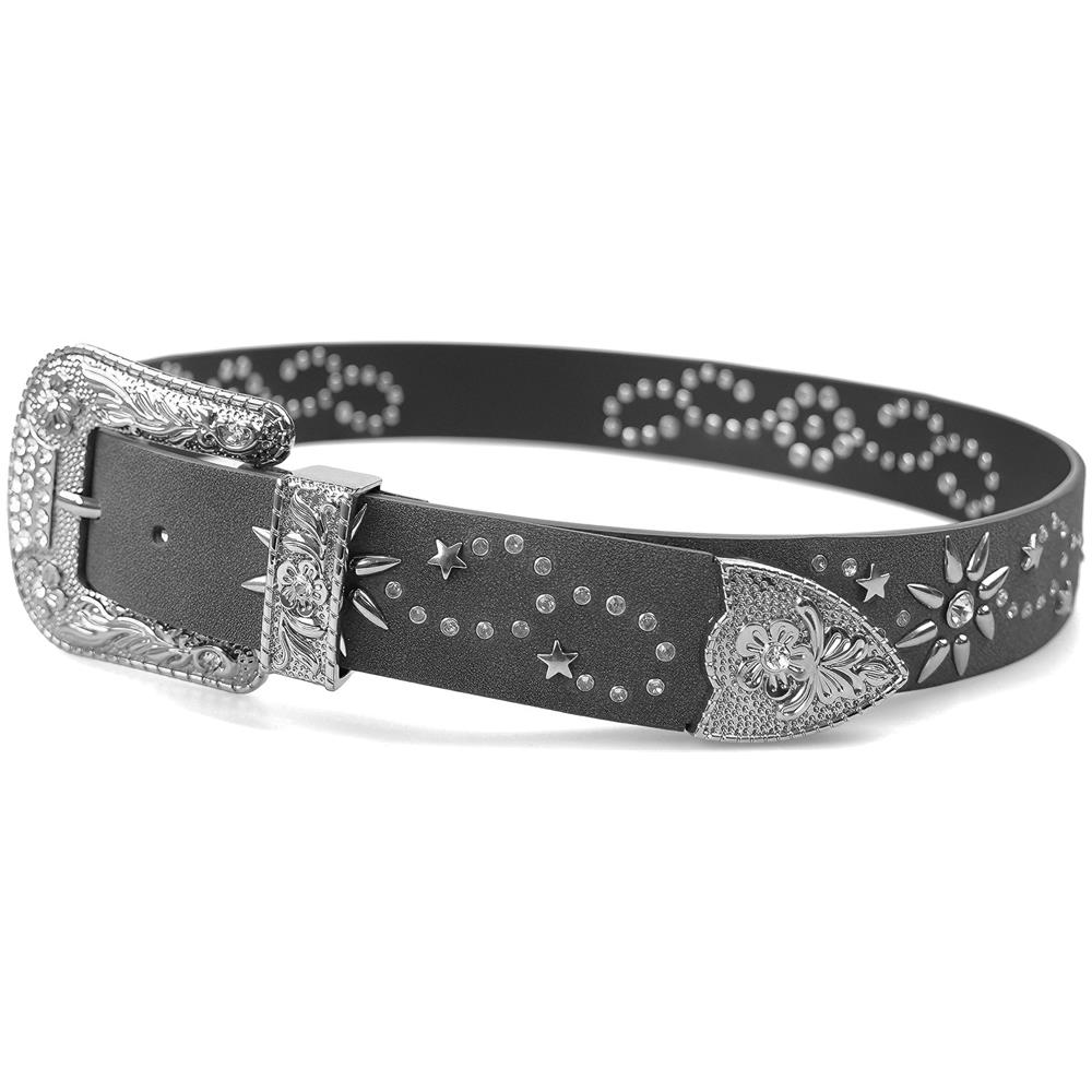 Cintura Nera Designer con Fibbia in Rilievo - Foto 2