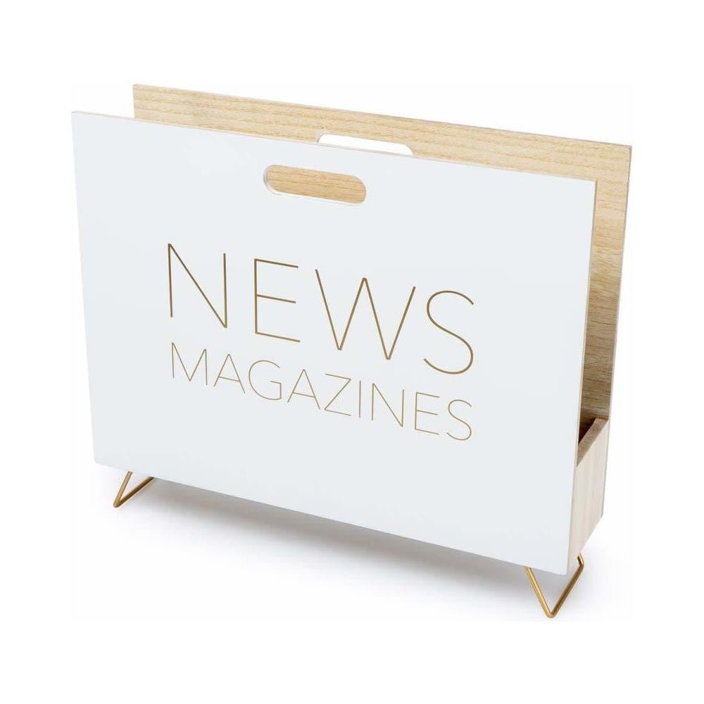 Portariviste News Colore Bianco Per Riviste, Cataloghi E Giornali Maniglia Integrata Legno Mdf - Foto 1